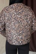 Leopar Leopar Desenli Kapitone Ceket resmi